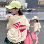 【90-160cm】半袖 トップス Tシャツ  女の子 プリント アルファベット - 画像 (3)