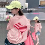 【90-160cm】半袖 トップス Tシャツ  女の子 プリント アルファベット - 画像 (4)