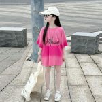 【90-170cm】半袖 トップス Tシャツ 女の子 カジュアル プリント アルファベット - 画像 (4)