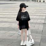 【90-170cm】半袖 トップス Tシャツ 女の子 カジュアル プリント アルファベット - 画像 (6)