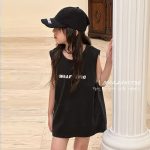 【100-170cm】ノースリーブ トップス 女の子 アルファベット スポーツ - 画像 (7)