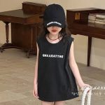 【100-170cm】ノースリーブ トップス 女の子 アルファベット スポーツ - 画像 (8)