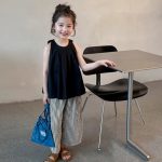 【90-150cm】セットアップ 女の子 可愛い ストライプ柄 ワイドパンツ - 画像 (4)