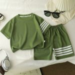 【80-140cm】セットアップ 男の子 スポーツ系 カジュアル 半袖 Tシャツ+ショートパンツ - 画像 (4)