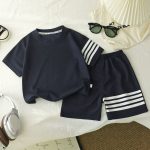 【80-140cm】セットアップ 男の子 スポーツ系 カジュアル 半袖 Tシャツ+ショートパンツ - 画像 (6)
