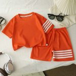 【80-140cm】セットアップ 男の子 スポーツ系 カジュアル 半袖 Tシャツ+ショートパンツ - 画像 (9)