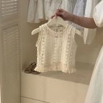 【90-150cm】キャミソールorショートパンツorセットアップ 女の子 透かし編み ノースリーブ - 画像 (3)