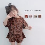 【80-130cm】セットアップ 女の子 ヒョウ柄 トレンド