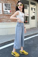 【120-170cm】ボトムス パンツ 女の子 カジュアル リボン クロップド丈 - 画像 (9)