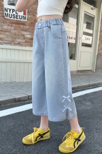 【120-170cm】ボトムス パンツ 女の子 カジュアル リボン クロップド丈 - 画像 (10)