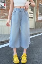 【120-170cm】ボトムス パンツ 女の子 カジュアル リボン クロップド丈 - 画像 (12)