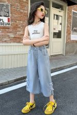 【120-170cm】ボトムス パンツ 女の子 カジュアル リボン クロップド丈 - 画像 (13)