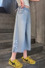 【120-170cm】ボトムス パンツ 女の子 カジュアル リボン クロップド丈 - 画像 (18)
