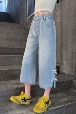 【120-170cm】ボトムス パンツ 女の子 カジュアル リボン クロップド丈 - 画像 (19)