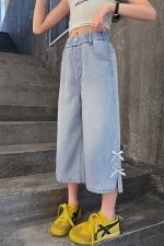 【120-170cm】ボトムス パンツ 女の子 カジュアル リボン クロップド丈 - 画像 (20)