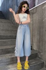 【120-170cm】ボトムス パンツ 女の子 カジュアル リボン クロップド丈 - 画像 (21)