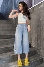 【120-170cm】ボトムス パンツ 女の子 カジュアル リボン クロップド丈 - 画像 (22)