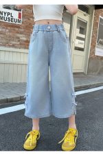 【120-170cm】ボトムス パンツ 女の子 カジュアル リボン クロップド丈 - 画像 (28)