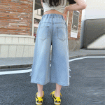 【120-170cm】ボトムス パンツ 女の子 カジュアル リボン クロップド丈 - 画像 (4)