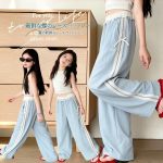 【120-170】ワイドパンツ 女の子 切り替え レース