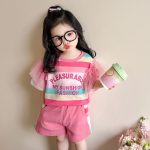 【90-140cm】セットアップ 女の子 スウィート ボーダー - 画像 (3)