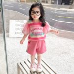 【90-140cm】セットアップ 女の子 スウィート ボーダー - 画像 (5)