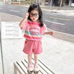 【90-140cm】セットアップ 女の子 スウィート ボーダー - 画像 (7)
