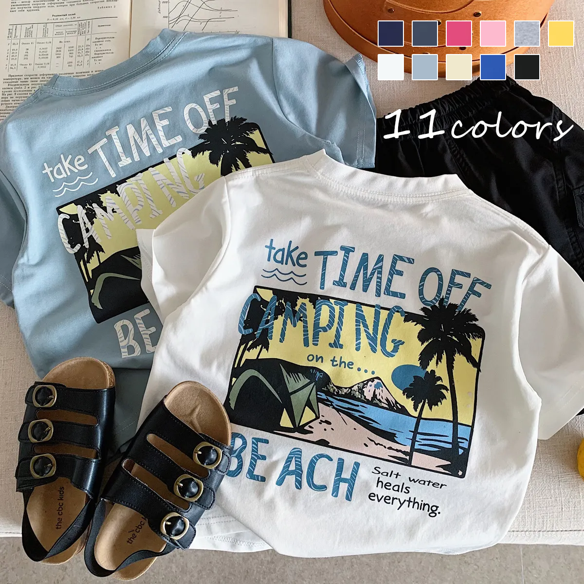 6a06760b61614746642733.png 【90-160cm】半袖 Tシャツ キッズ ジュニア トドラー 前後プリント - 画像 (1)