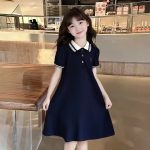 【120-170cm】半袖 ワンピース 女の子 クラシック フォーマル おしゃれ 襟付き - 画像 (3)