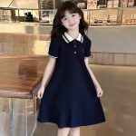 【120-170cm】半袖 ワンピース 女の子 クラシック フォーマル おしゃれ 襟付き - 画像 (4)