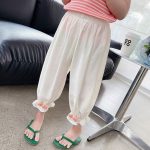【90-140cm】ボトムス 9分丈 パンツ 女の子 アイスシルク 蚊よけ・爽やか 軽量 速乾 お出かけ - 画像 (5)