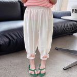 【90-140cm】ボトムス 9分丈 パンツ 女の子 アイスシルク 蚊よけ・爽やか 軽量 速乾 お出かけ - 画像 (6)