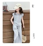 【120-170cm】セットアップ 女の子 シンプル カジュアル 2色展開 普段着 通学 お散歩 - 画像 (10)