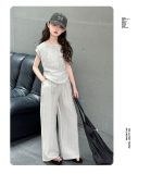 【120-170cm】セットアップ 女の子 シンプル カジュアル 2色展開 普段着 通学 お散歩 - 画像 (12)