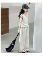 【120-170cm】セットアップ 女の子 シンプル カジュアル 2色展開 普段着 通学 お散歩 - 画像 (13)