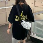 【100-160cm】半袖 トップス カットソー Tシャツ 男女兼用 プリント 星柄 着せやすい お出かけ - 画像 (3)