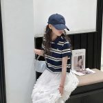 【80-160cm】半袖Tシャツ 女の子 ストライプ柄 シンプル - 画像 (6)
