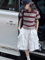 【80-160cm】半袖Tシャツ 女の子 ストライプ柄 シンプル - 画像 (11)
