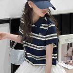 【80-160cm】半袖Tシャツ 女の子 ストライプ柄 シンプル - 画像 (2)
