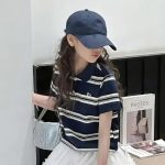 【80-160cm】半袖Tシャツ 女の子 ストライプ柄 シンプル - 画像 (3)