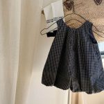 【80-130cm】ジャンプスーツ 女の子 チェック柄 爽やか お出かけ 遊び - 画像 (6)