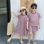 【90-140cm 】セットアップorワンピース 子供服 ボーダー ゆったり - 画像 (7)