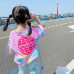 【90-140cm】トップス 半袖 Tシャツ 女の子 ゆったり カジュアル 夏 お出かけ お散歩 遊び 公園 通学 - 画像 (2)
