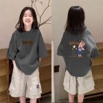 【110-170cm】半袖 カットソー Tシャツ 女の子 ゆったり プリント ファッション カートゥーン - 画像 (9)