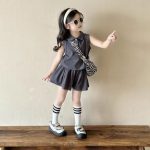 【90-140cm】セットアップ 女の子 柔らかい POLOネック - 画像 (3)