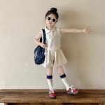 【90-140cm】セットアップ 女の子 柔らかい POLOネック - 画像 (4)