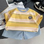 【80-120cm】セットアップ ベビー服 男の子 半袖 Tシャツ+ショートパンツ - 画像 (5)
