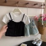 【90-140cm】Tシャツ 女の子 リボン結び スウィート - 画像 (3)