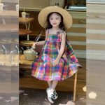 【90-140cm】ワンピース 女の子 チェック柄 キャミソール 膝丈 スウィート 爽やか 着心地良い - 画像 (6)