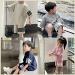 【90-170cm】セットアップ キッズ ジュニア ボーダー カジュアル - 画像 (3)